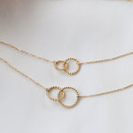 14K Gold Interlocking Mother Daughter Necklace Set - Sash Jewelry