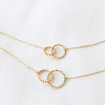 14K Gold Interlocking Mother Daughter Necklace Set - Sash Jewelry