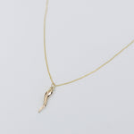 14K Gold Italian Horn Necklace - Sash Jewelry