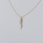 14K Gold Italian Horn Necklace - Sash Jewelry