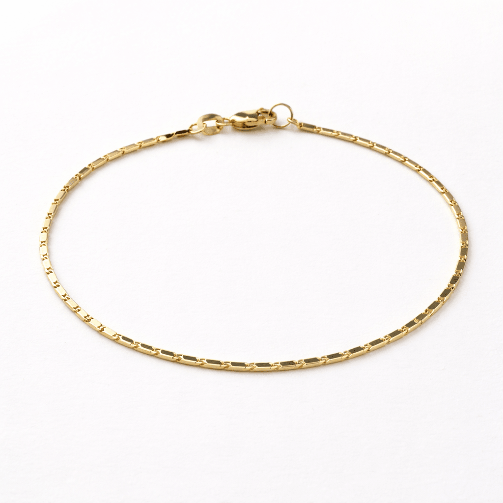 14K Gold Lumina Chain Bracelet – Delicate 1mm Solid Yellow Gold - Sash Jewelry