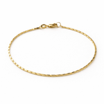 14K Gold Lumina Chain Bracelet – Delicate 1mm Solid Yellow Gold - Sash Jewelry