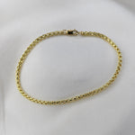 14K Gold Men's Box Chain Bracelet: 2.5mm Rounded Design - Sash Jewelry