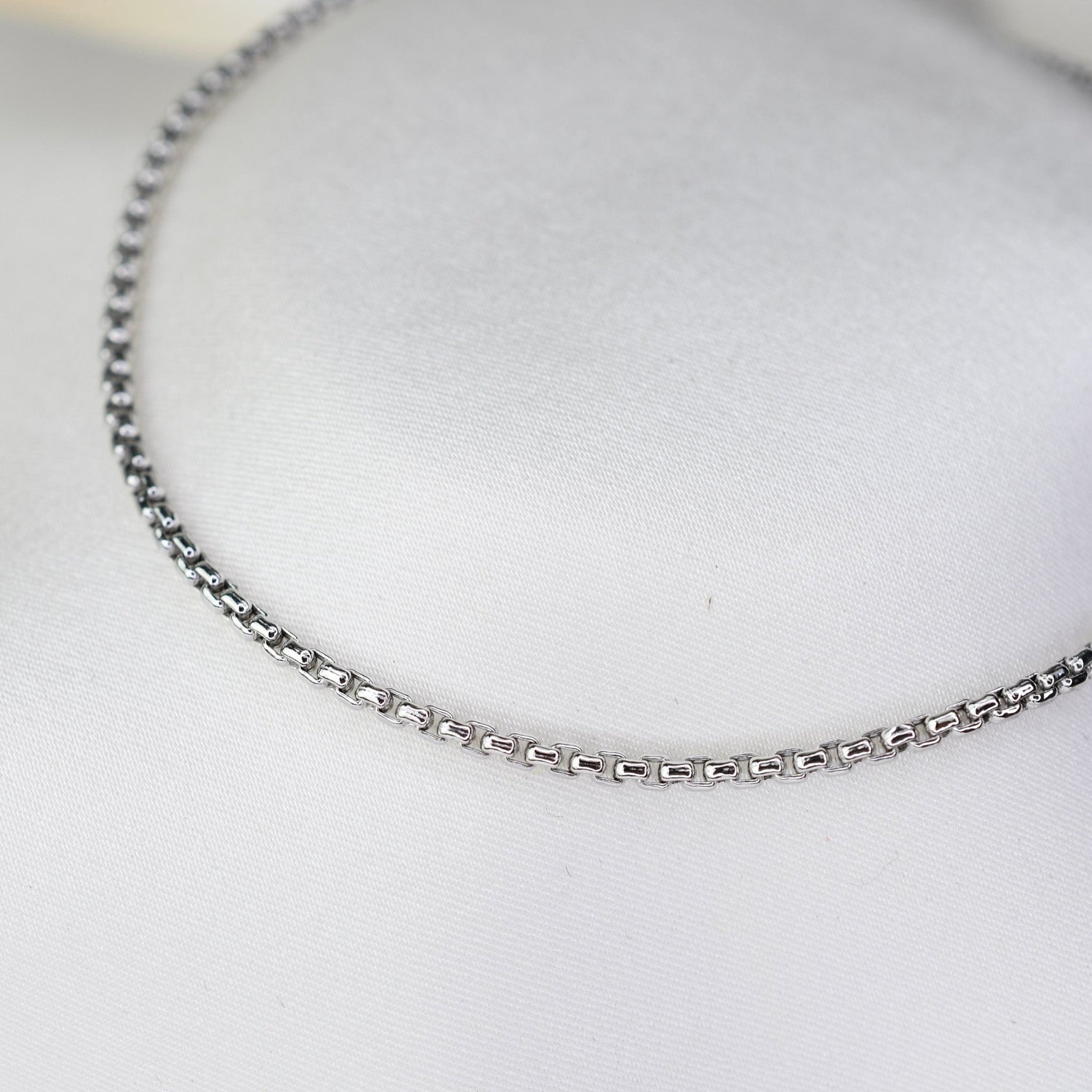 14K Gold Men’s Rounded Box Chain Bracelet – 1.7mm Solid Yellow Gold Bracelet with Lobster Clasp - Sash Jewelry