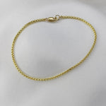 14K Gold Men’s Rounded Box Chain Bracelet – 1.7mm Solid Yellow Gold Bracelet with Lobster Clasp - Sash Jewelry