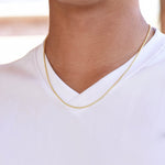 14K Gold Men’s Rounded Box Chain Necklace – 1.7mm Yellow Gold or White Gold Chain - Sash Jewelry