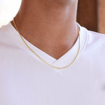 14K Gold Men’s Rounded Box Chain Necklace – 1.7mm Yellow Gold or White Gold Chain - Sash Jewelry