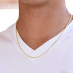 14K Gold Men’s Rounded Box Chain Necklace – 1.7mm Yellow Gold or White Gold Chain - Sash Jewelry