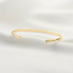 14K Gold Minimalist Cuff Bracelet - Sash Jewelry