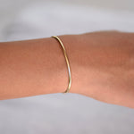 14K Gold Minimalist Cuff Bracelet - Sash Jewelry