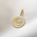 14K Gold Moon & Star Necklace – Solid Gold Celestial Charm - Sash Jewelry