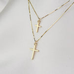 14K Gold Mother Daughter Cross Necklace Set - Sash Jewelry