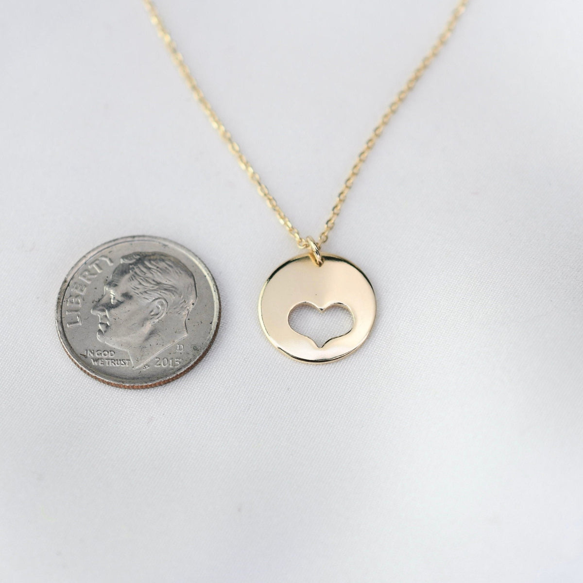 14K gold mother daughter heart necklace set - Sash Jewelry