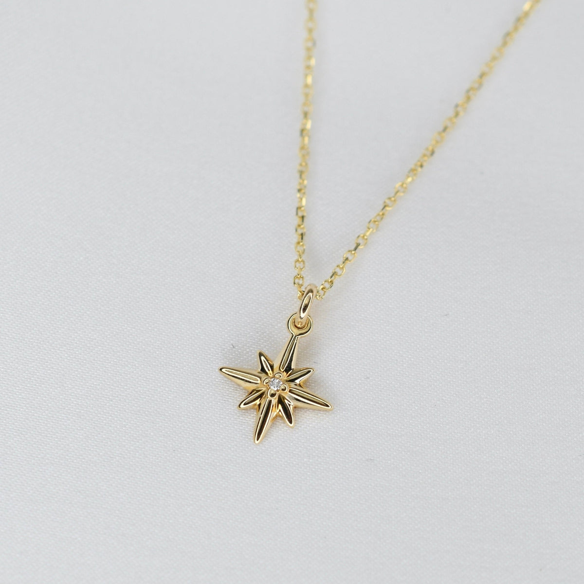14K Gold North Star Necklace - Sash Jewelry