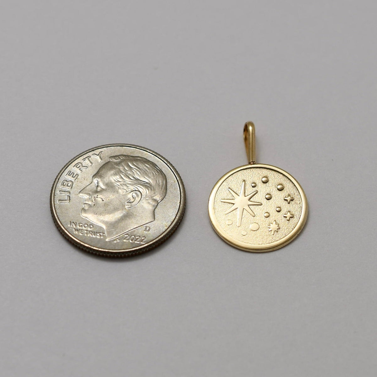 14K Gold North Star Necklace – Solid Gold Minimalist Charm Necklace - Sash Jewelry