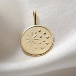 14K Gold North Star Necklace – Solid Gold Minimalist Charm Necklace - Sash Jewelry