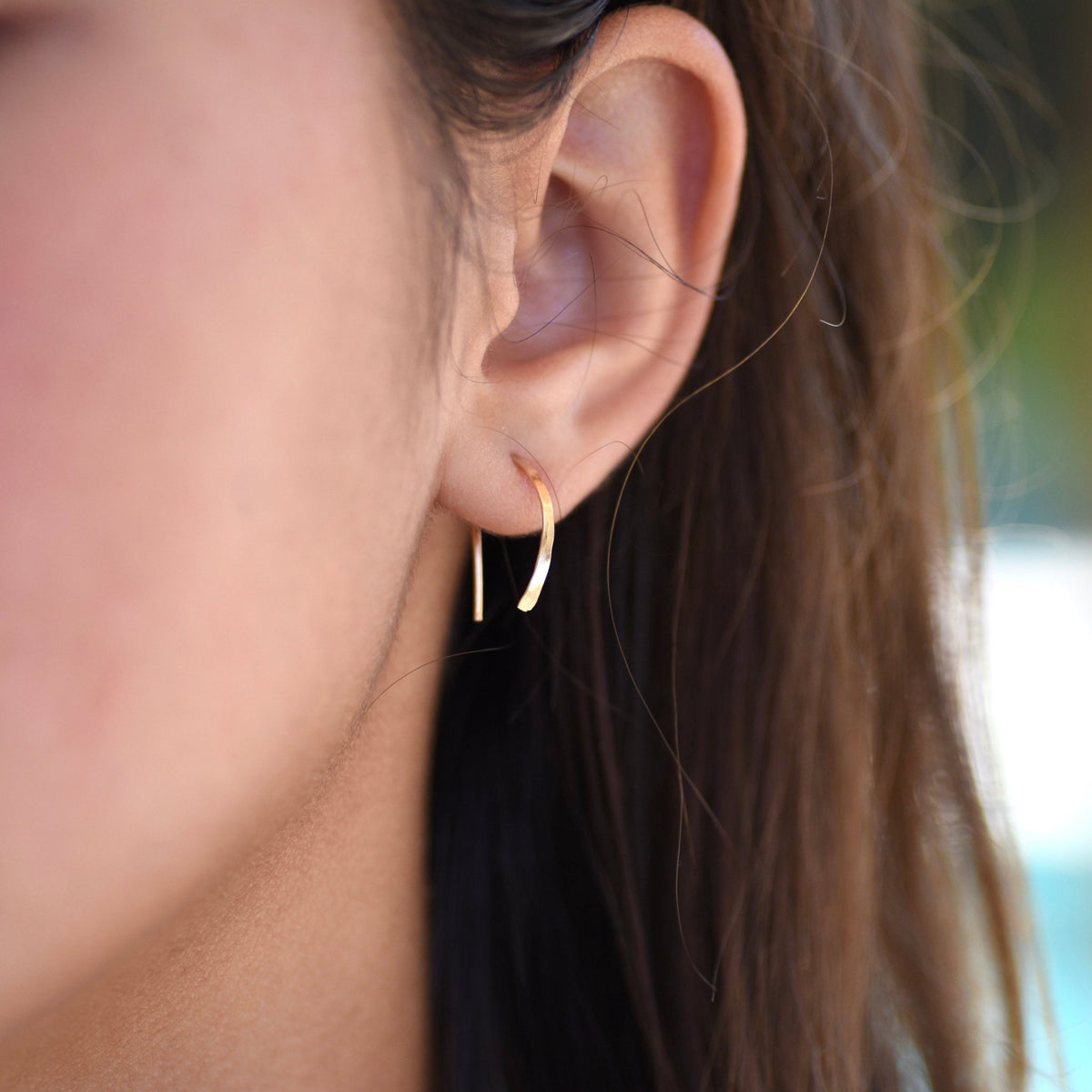 14K Gold Open Hoop Earrings - Sash Jewelry