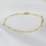 14K Gold Paper Clip Chain Bracelet - Sash Jewelry