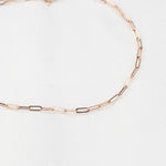 14K Gold Paper Clip Chain Bracelet - 1.5mm Solid Gold - Sash Jewelry