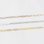 14K Gold Paper Clip Chain Bracelet - 1.5mm Solid Gold - Sash Jewelry