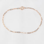 14K Gold Paper Clip Chain Bracelet - 1.5mm Solid Gold - Sash Jewelry