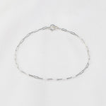 14K Gold Paper Clip Chain Bracelet - 1.5mm Solid Gold - Sash Jewelry