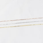 14K Gold Paper Clip Chain Bracelet - 1.5mm Solid Gold - Sash Jewelry