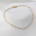 14K Gold Paper Clip Chain Bracelet - Sash Jewelry
