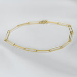 14K Gold Paper Clip Chain Bracelet - Sash Jewelry