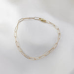 14K Gold Paper Clip Chain Bracelet - Sash Jewelry