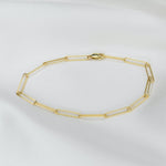 14K Gold Paper Clip Chain Bracelet - Sash Jewelry