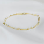 14K Gold Paper Clip Chain Bracelet - Sash Jewelry
