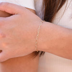 14K Gold Paper Clip Chain Bracelet - Sash Jewelry