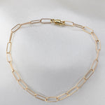 14K Gold Paper Clip Chain Bracelet - Sash Jewelry