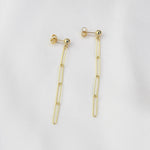 14K Gold Paper Clip Chain Earrings - Sash Jewelry