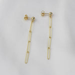14K Gold Paper Clip Chain Earrings - Sash Jewelry