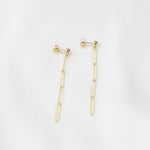 14K Gold Paper Clip Chain Earrings - Sash Jewelry