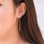 14K Gold Paper Clip Chain Earrings - Sash Jewelry