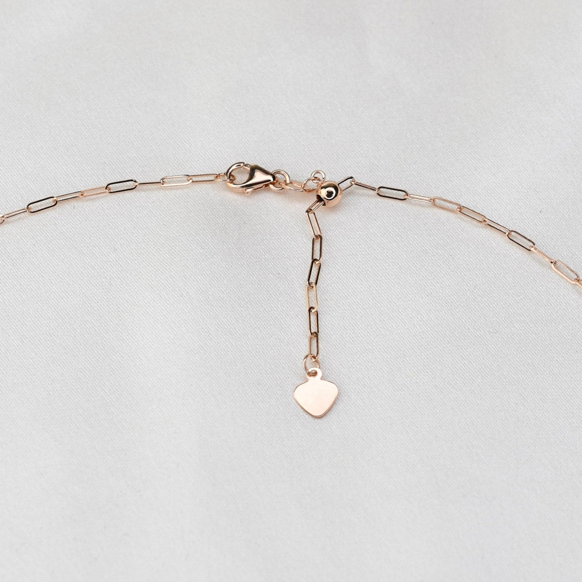 14K Gold Paper Clip Chain Necklace: Adjustable Delicate Style - Sash Jewelry
