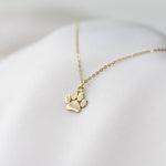 14K Gold Paw Charm Necklace for Dog Lovers - Sash Jewelry