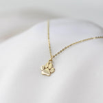 14K Gold Paw Charm Necklace for Dog Lovers - Sash Jewelry