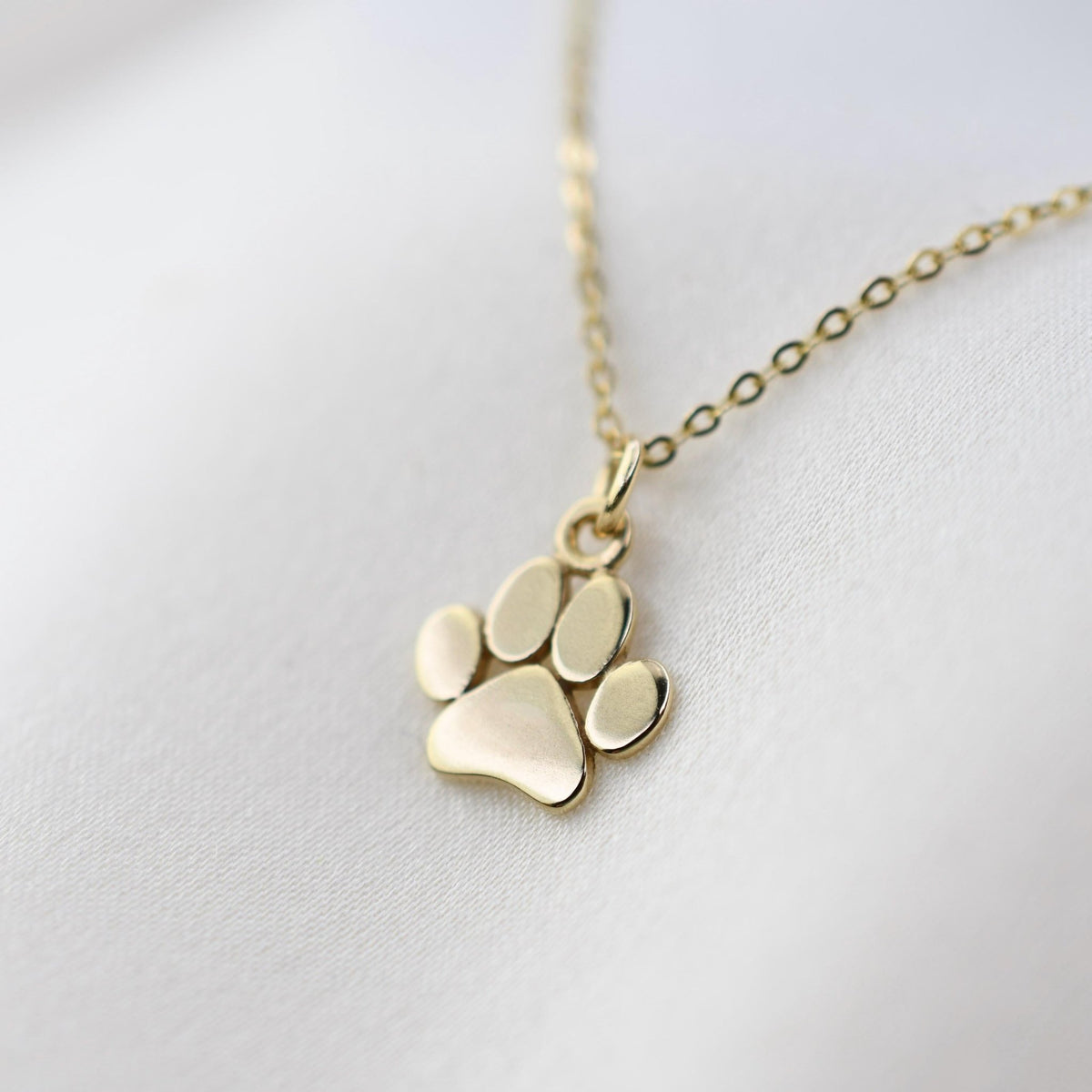 14K Gold Paw Charm Necklace for Dog Lovers - Sash Jewelry