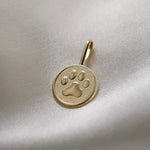 14K Gold Paw Charm | Solid Gold Pet Lover Charm - Sash Jewelry