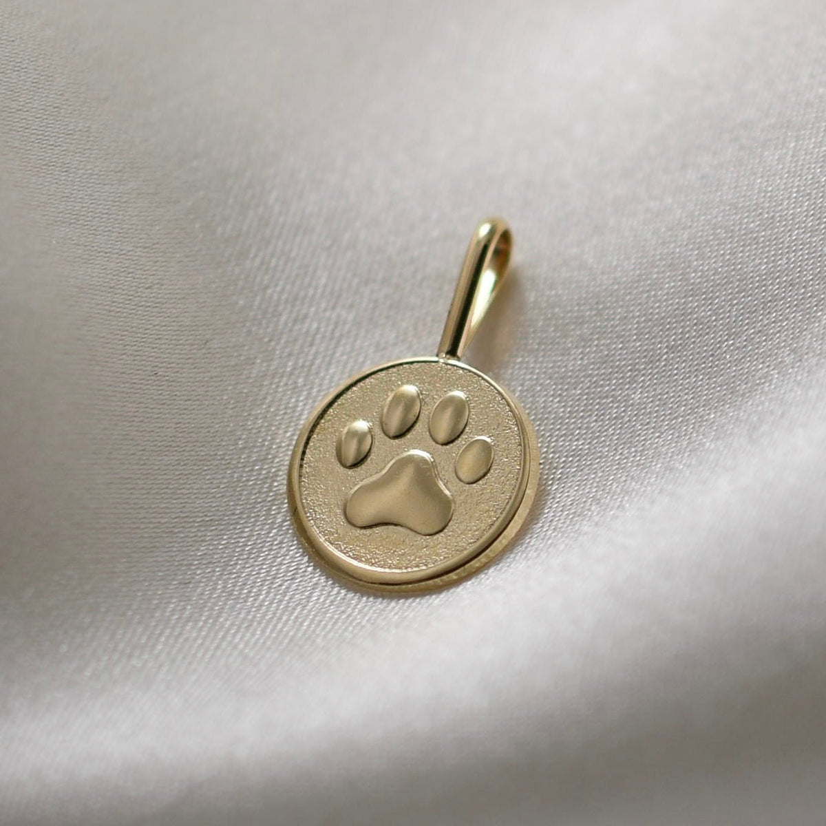 14K Gold Paw Charm | Solid Gold Pet Lover Charm - Sash Jewelry