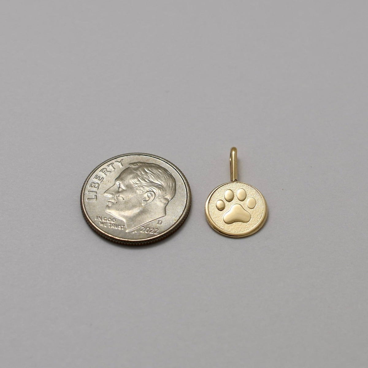 14K Gold Paw Charm | Solid Gold Pet Lover Charm - Sash Jewelry