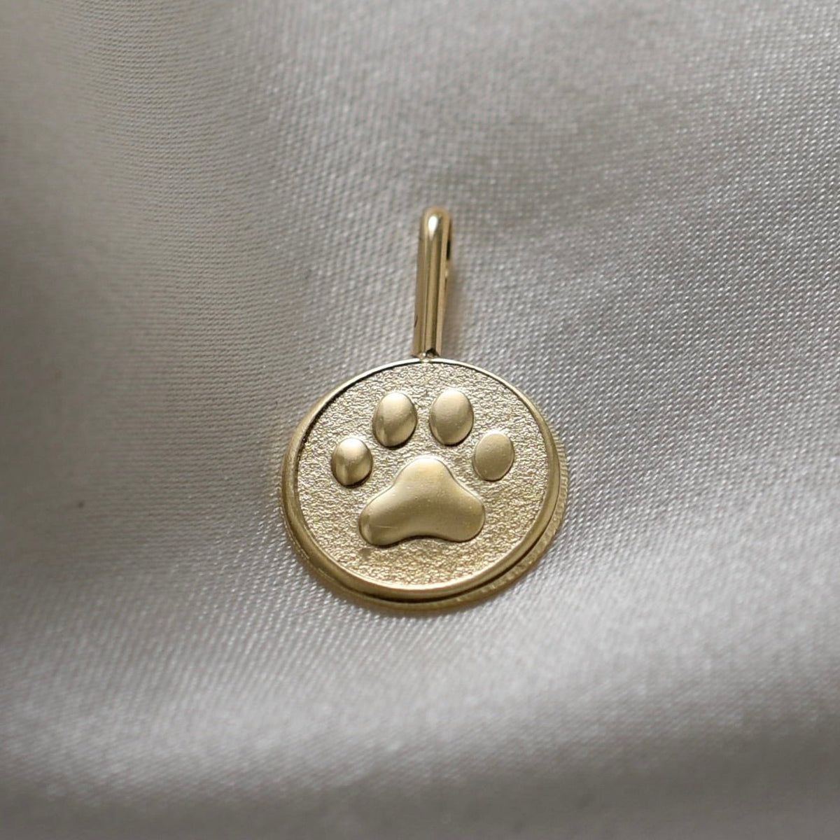 14K Gold Paw Charm | Solid Gold Pet Lover Charm - Sash Jewelry