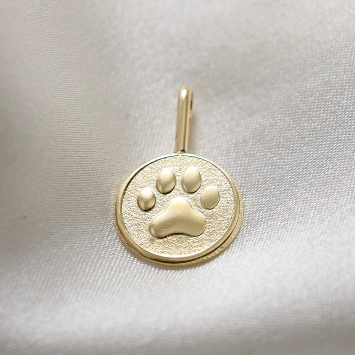 14K Gold Paw Charm | Solid Gold Pet Lover Charm - Sash Jewelry