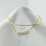 14K Gold Pearl Bar Bracelet – Dainty Adjustable Solid Gold Bracelet - Sash Jewelry