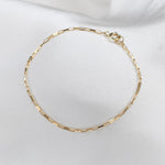14K Gold Rectangle Box Chain Bracelet - Sash Jewelry