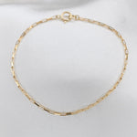 14K Gold Rectangle Box Chain Bracelet - Sash Jewelry